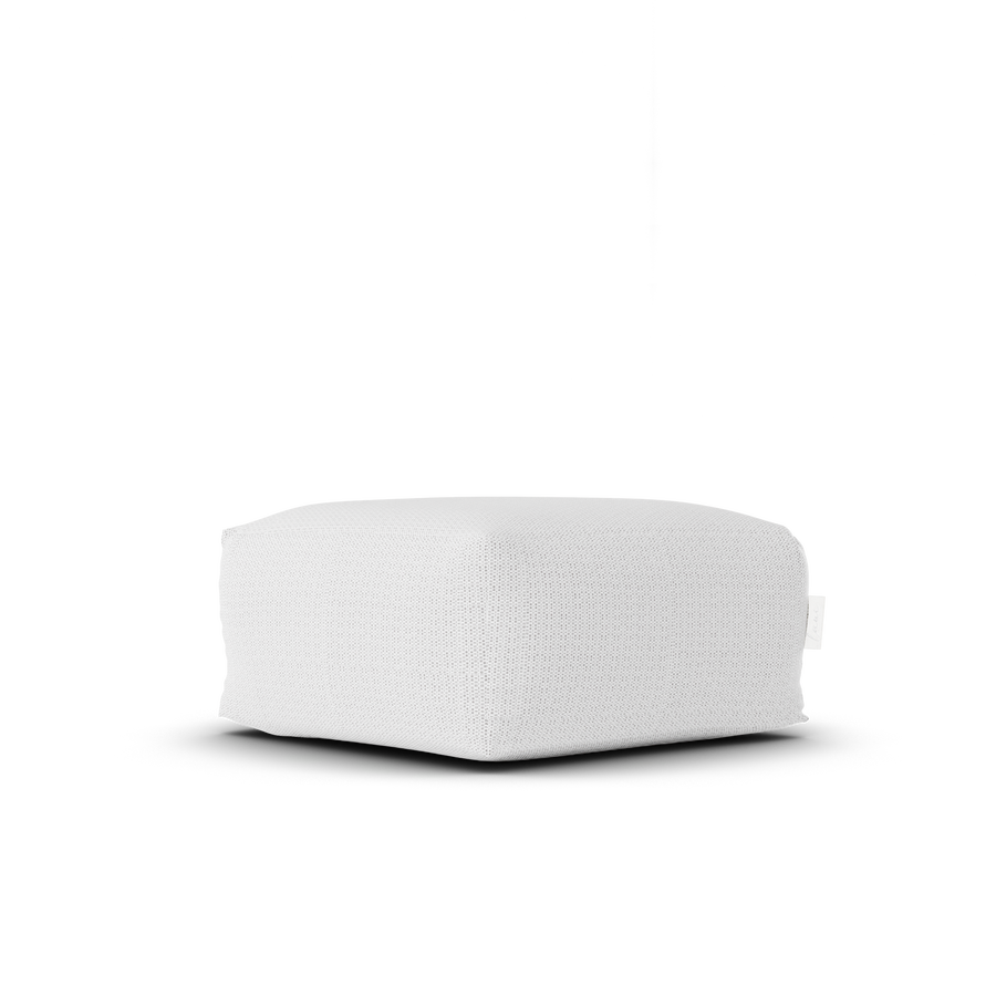 Laui Lounge™ - Puf cuadrado estilo boho blanco