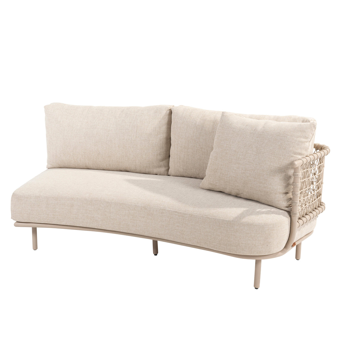 SARDINIA 2 SEATER BENCH LEFT ARM | LATTE CUSHION AND PILLOW