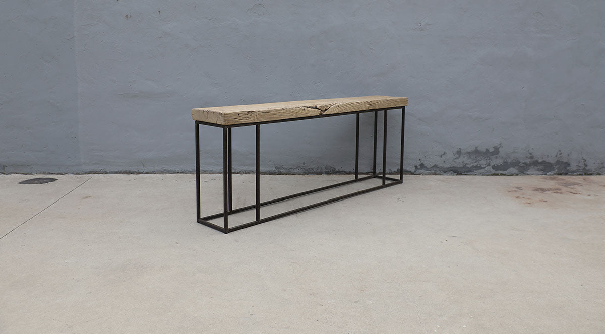 Wall table with iron base