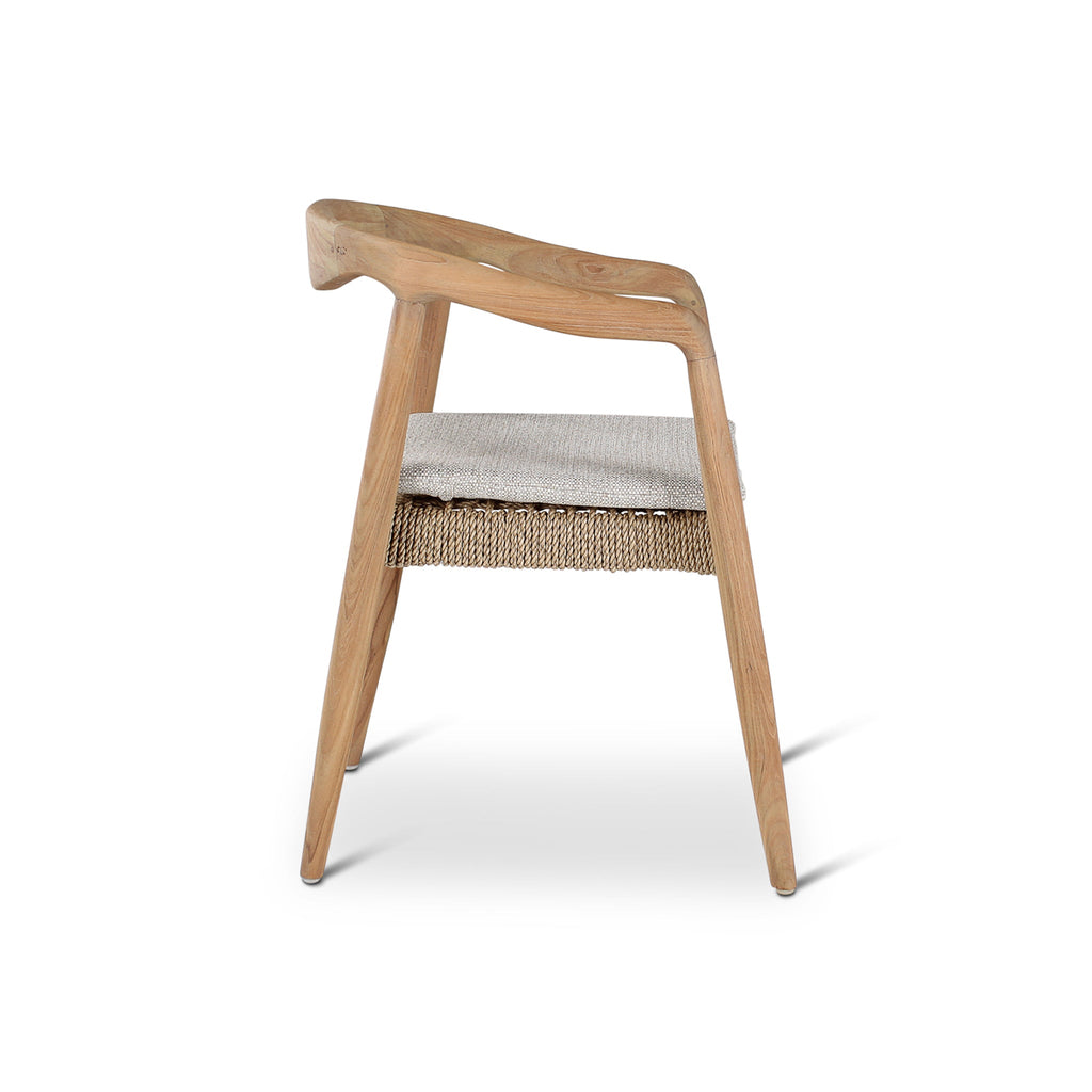 Anais Outdoor Armchair | Teak Natural | Cream Cushion | Castle Line