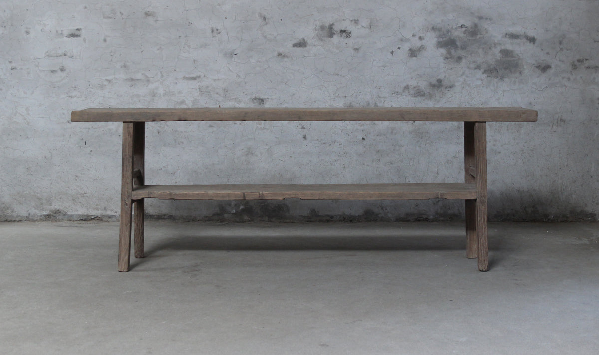 Weathered wall table with bottom shelf – image 2