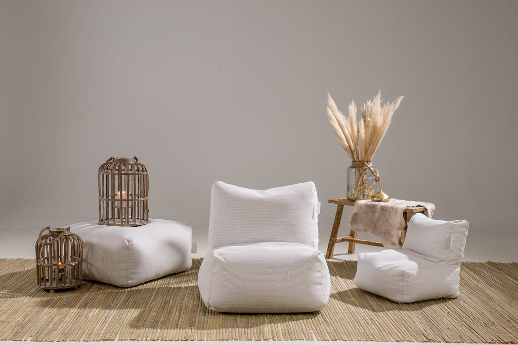 Laui Lounge™ - Boho Square Pouf White