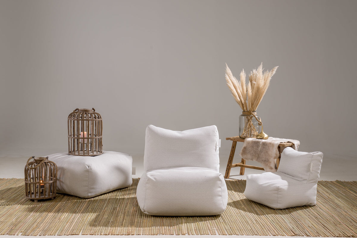 Laui Lounge™ - Boho Square Pouf White