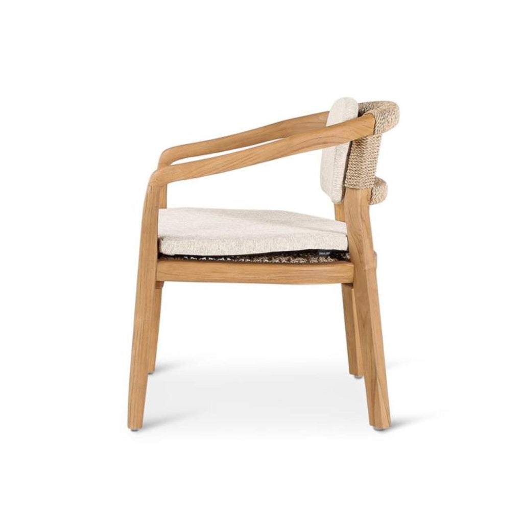Elisa Outdoor Armchair | Teak Natural | Cream Cushion | Castle Line