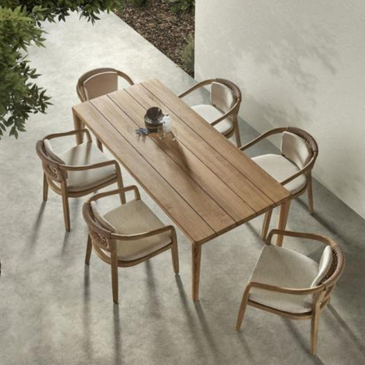 Elisa Outdoor Armchair | Teak Natural | Cream Cushion | Castle Line