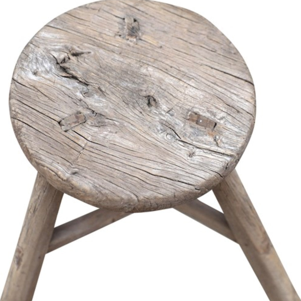 Elm Wood Round Stool | +/- Ø29x46cm