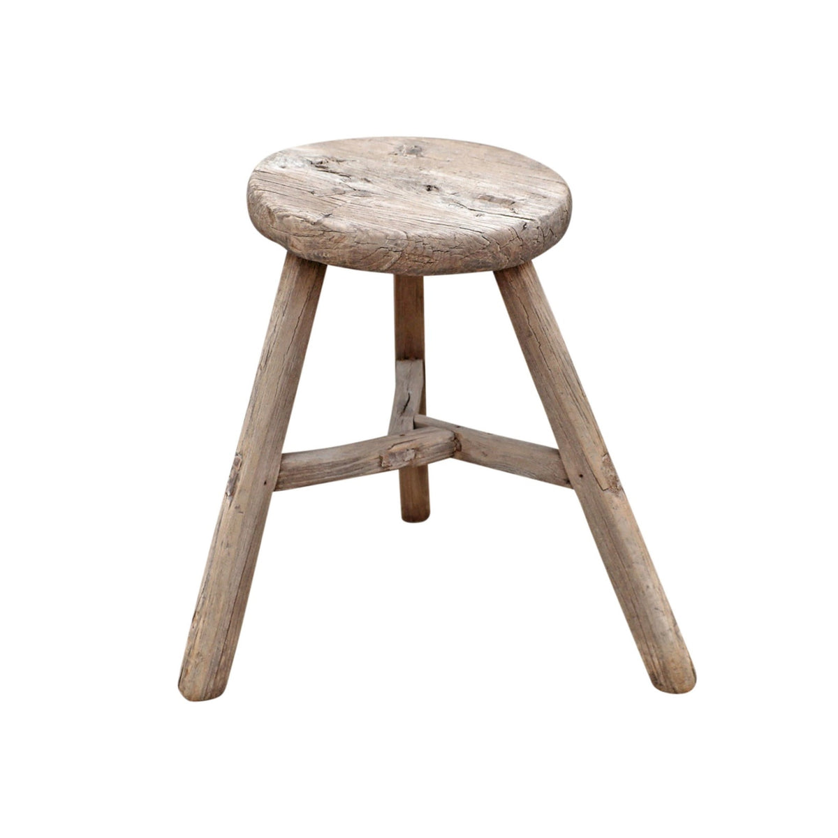 Elm Wood Round Stool | +/- Ø29x46cm