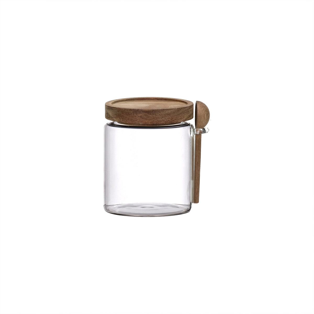 Jar With Lid | Glass With Wood | Ø10x12cm