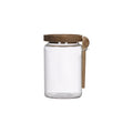 Jar With Lid | Glass With Wood | Ø10x16cm