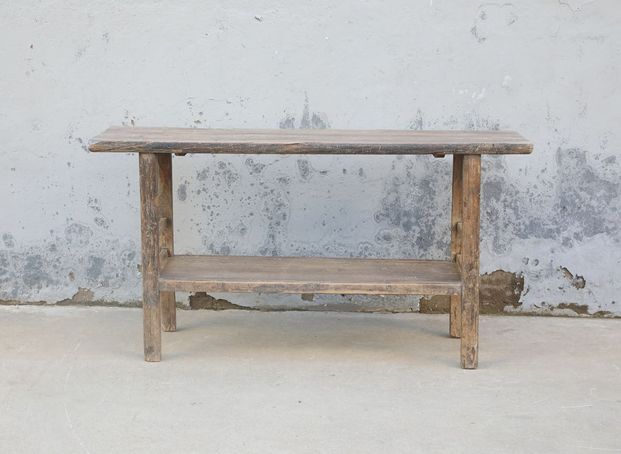 Wall table with bottom shelf