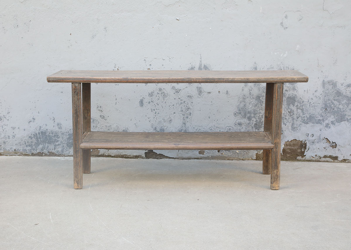 Wall table with bottom shelf