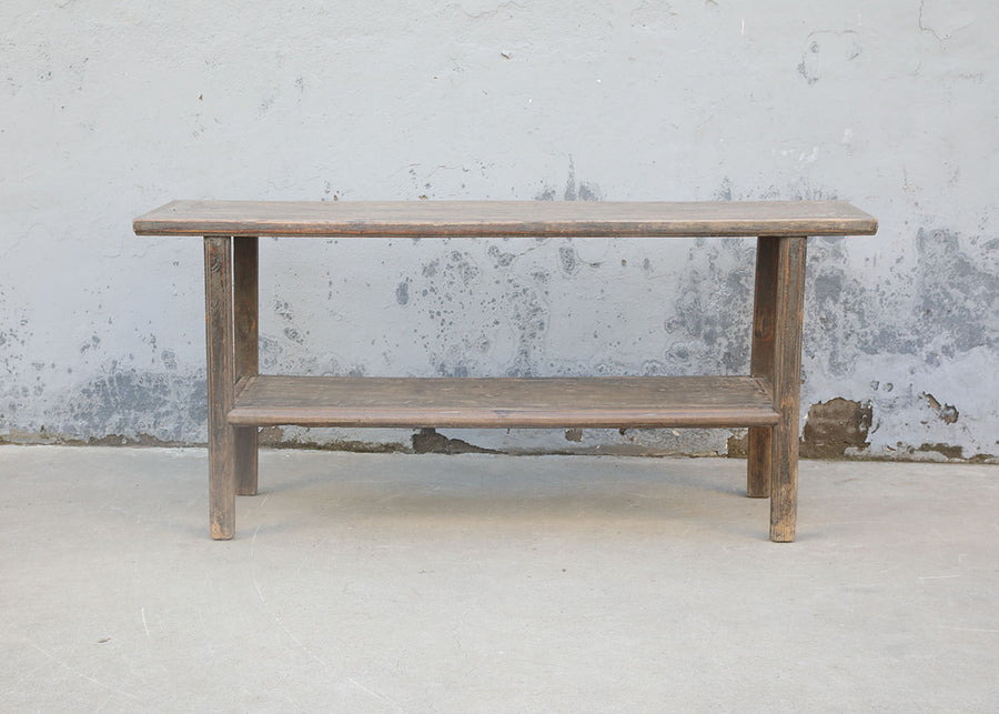 Wall table with bottom shelf