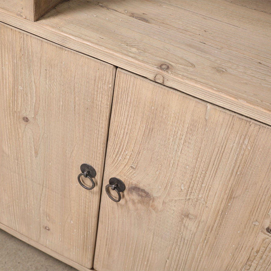 Elm wooden rack with doors  - W 100 x D 37 x H 230
