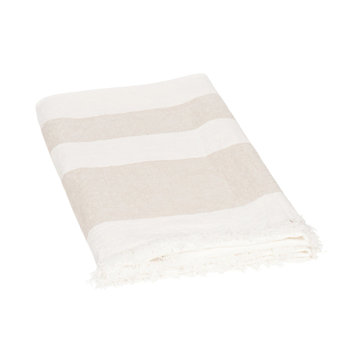 Linen Plaid Besos | Natural - Off-white | 135x260cm