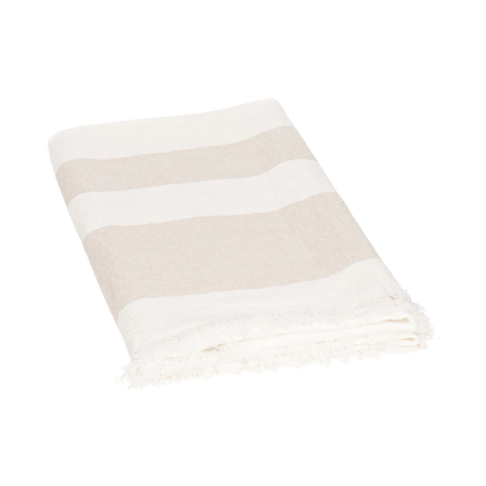 Linen Plaid Besos | Natural - Offwhite | 135x260cm