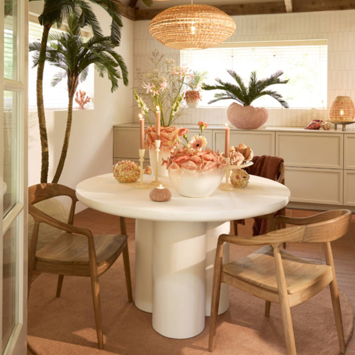 Lizu Cream Dining Table | Ø130cm