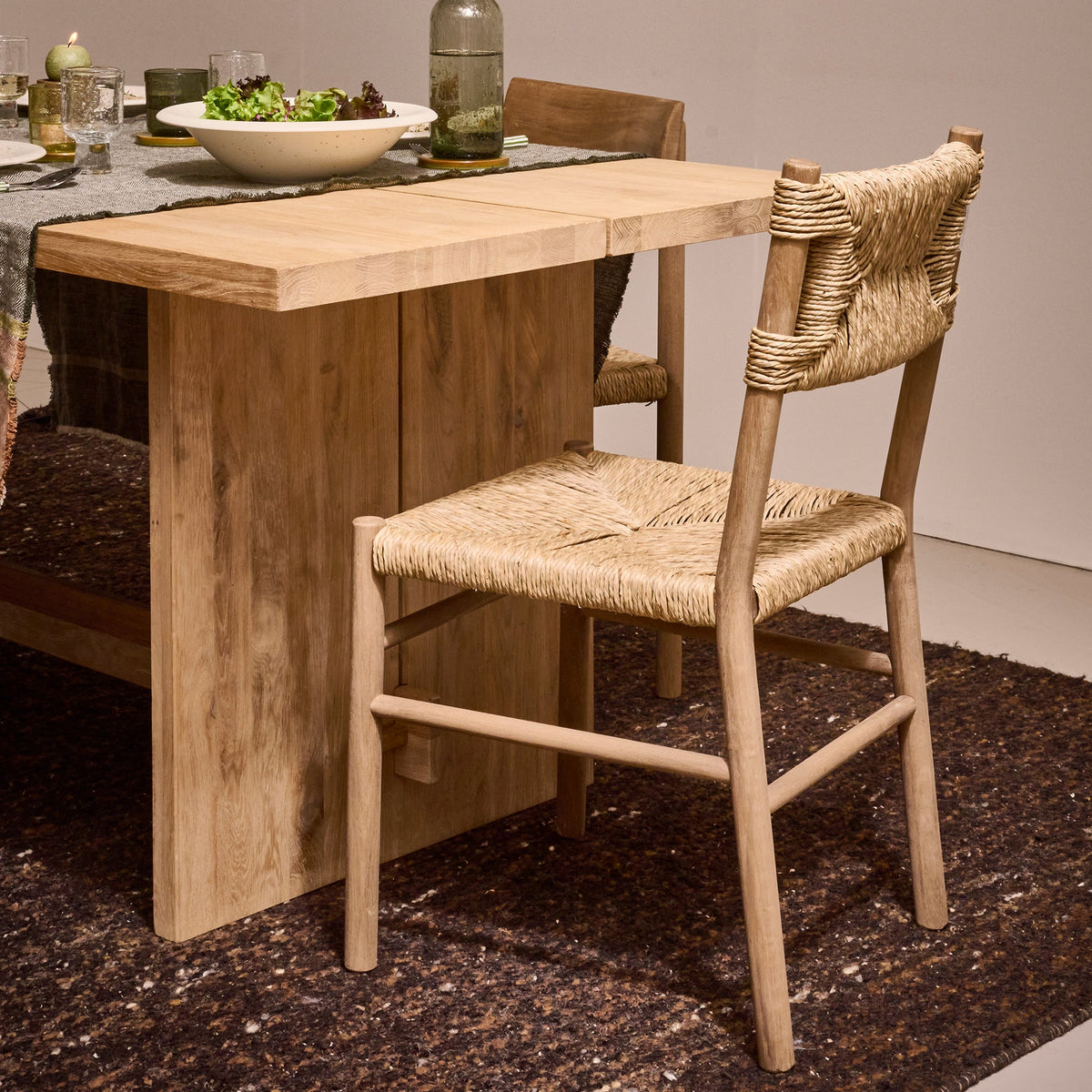 Meri Dining Chair | Oak & Seagrass | Natural