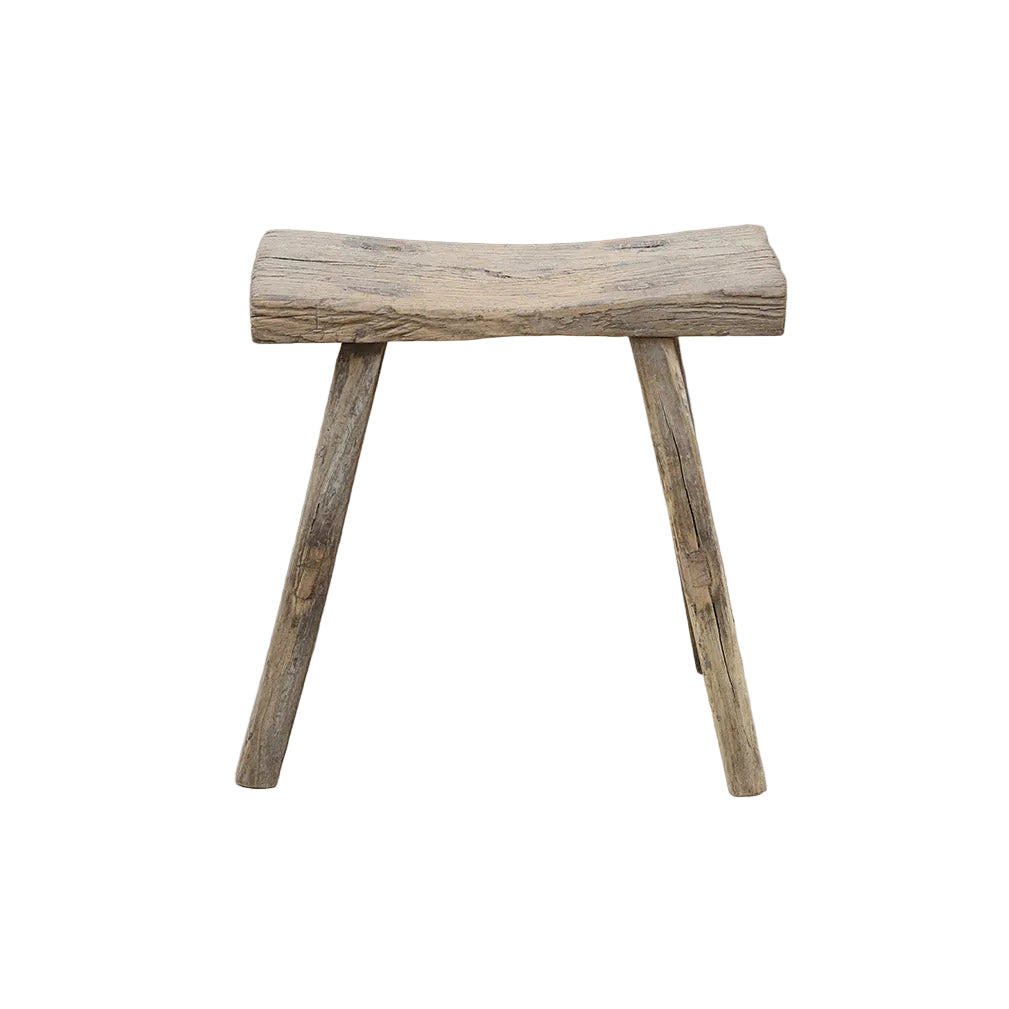 Old Elm Wooden Stool - A170-L