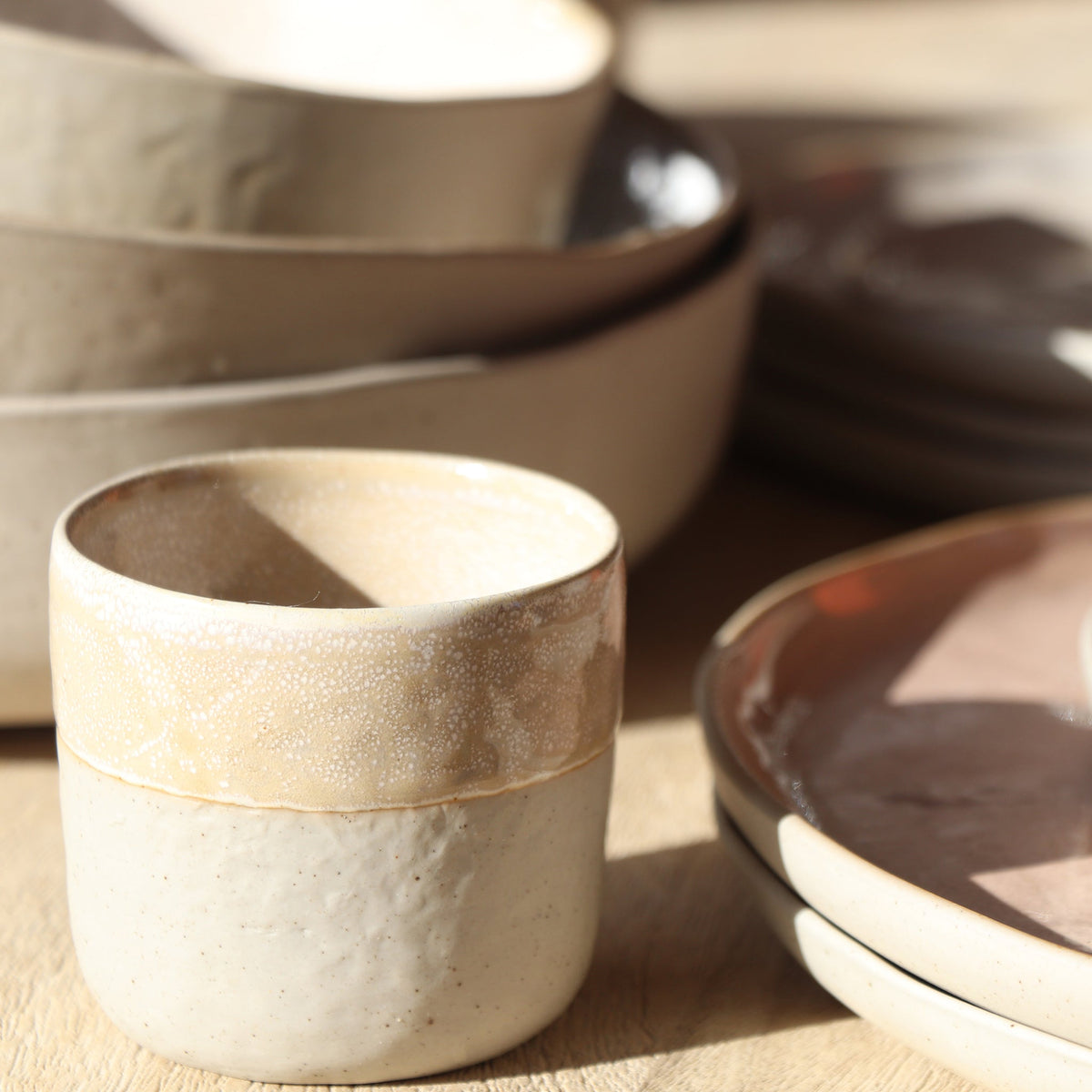 Piro Stoneware Tumbler 16cl | Sea Shell | Ø7x6.5cm
