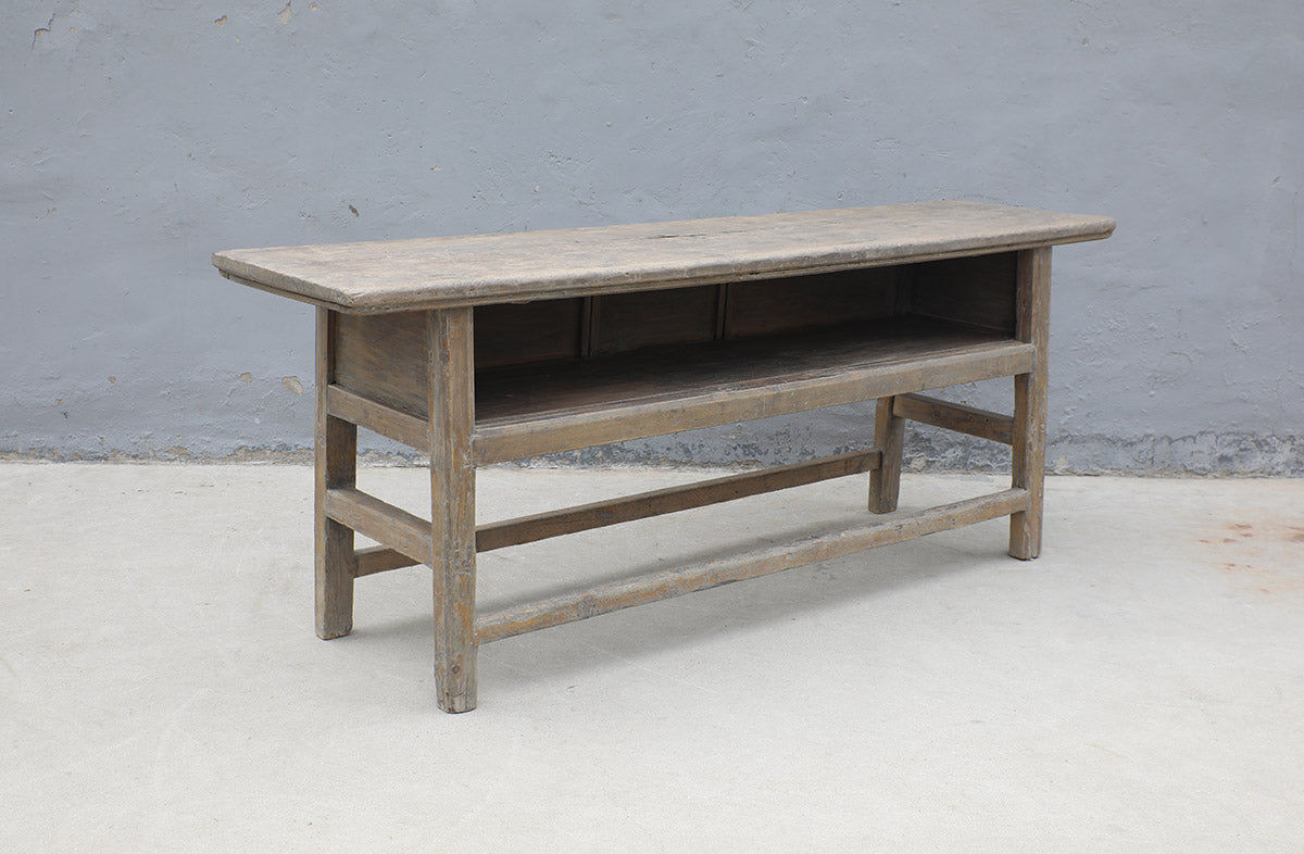 Console table open compartment
