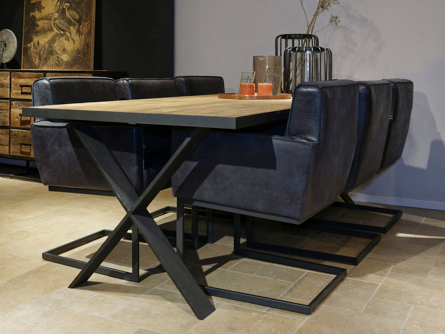 STEEL Dinner table cross leg