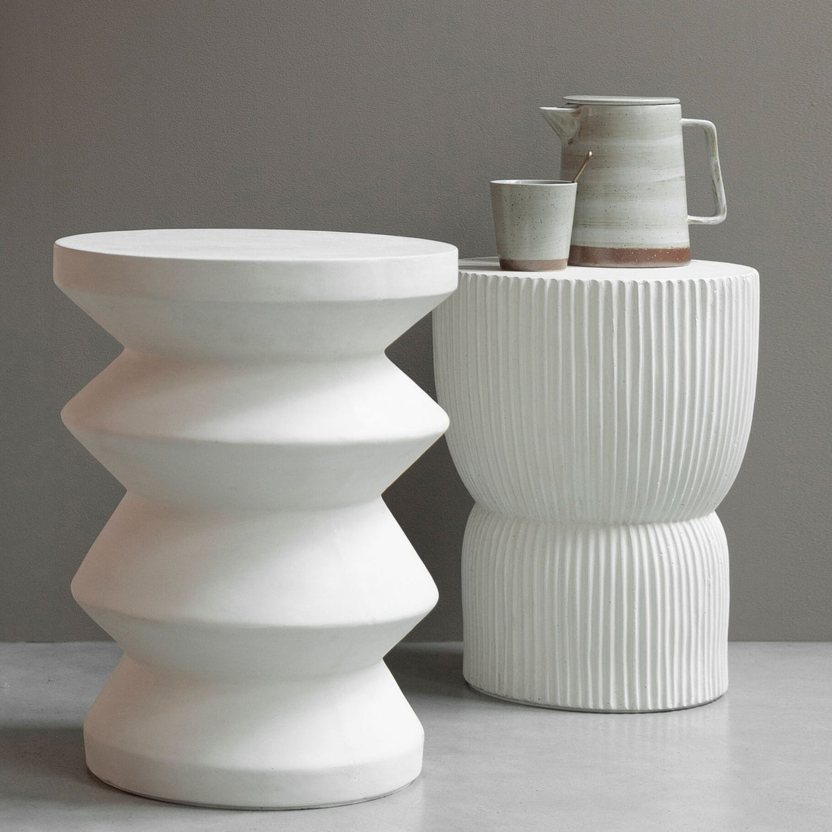 Sidetable Zia Ø34 | Fiber Cement White