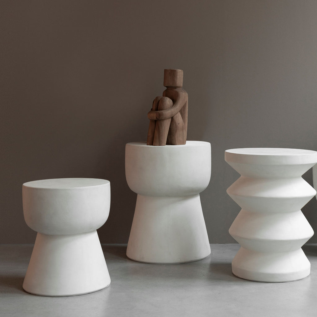 Sidetable Matta Large Ø35 | Fiber Cement White