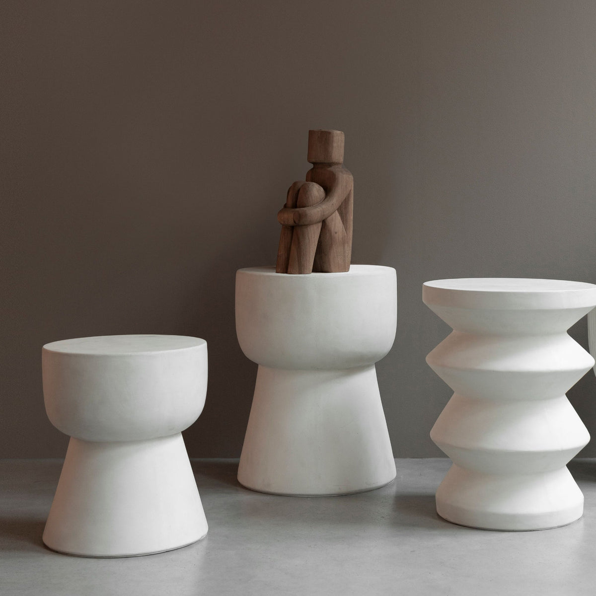 Sidetable Matta Large Ø35 | Fiber Cement White