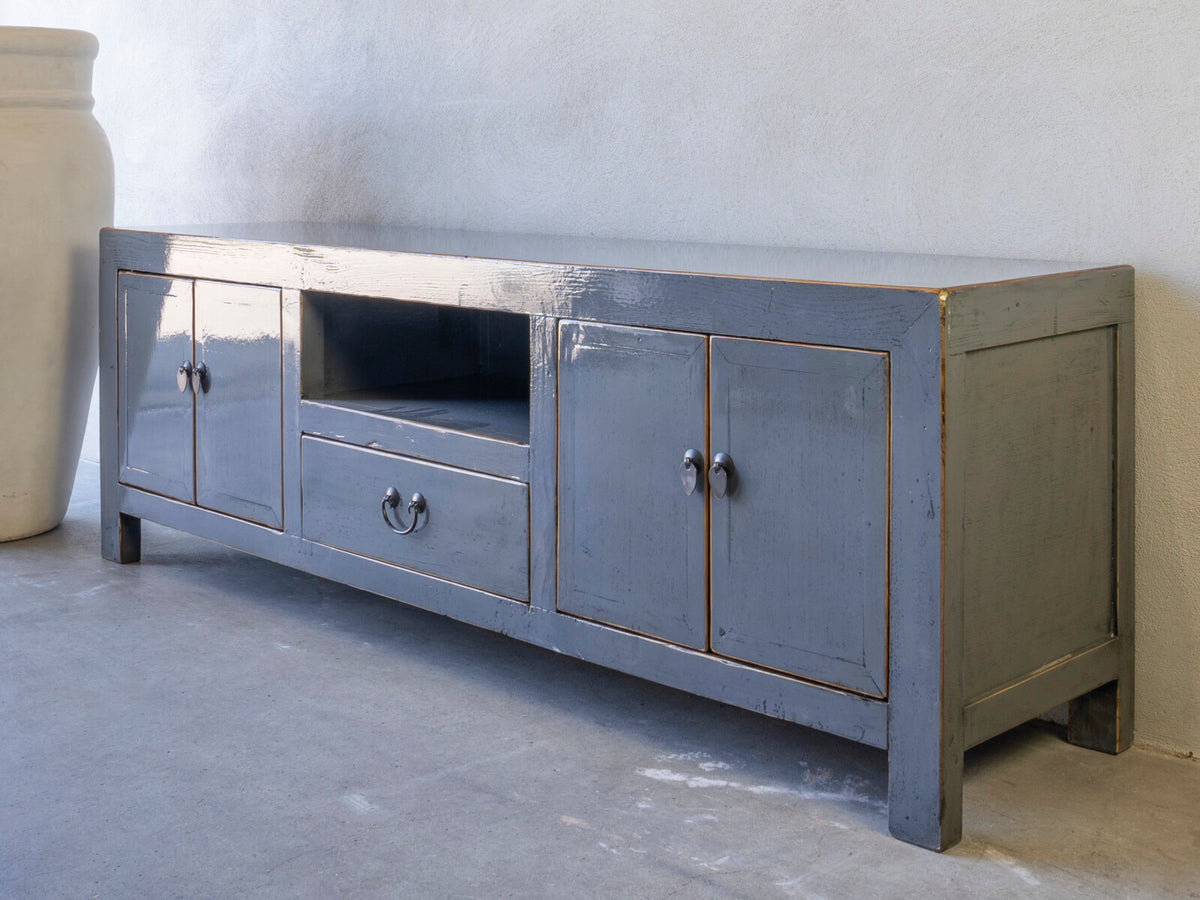 Low TV Dresser Jolie 180 ORIENTAL Lacquer Pigeon Grey – image 2