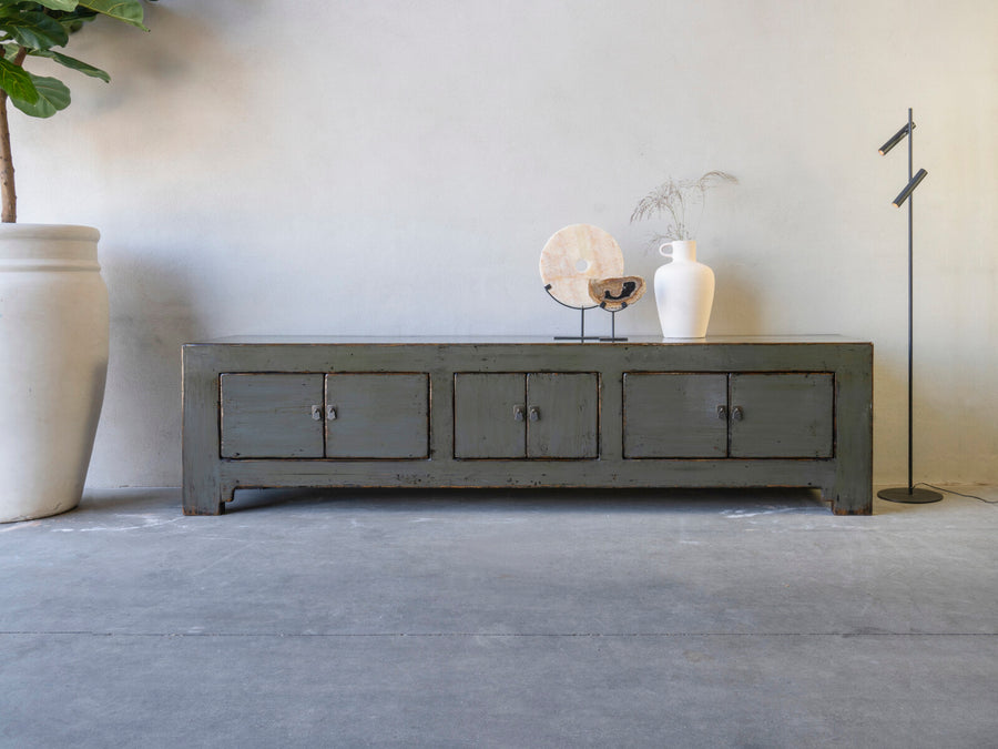 Low TV Dresser Peer 230 ORIENTAL Lacquer Dark Green