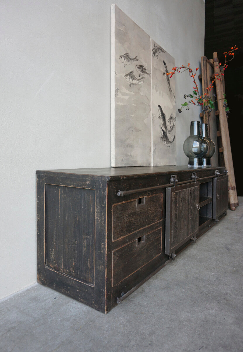 TV Sideboard BARN Olm 240 Black – image 5