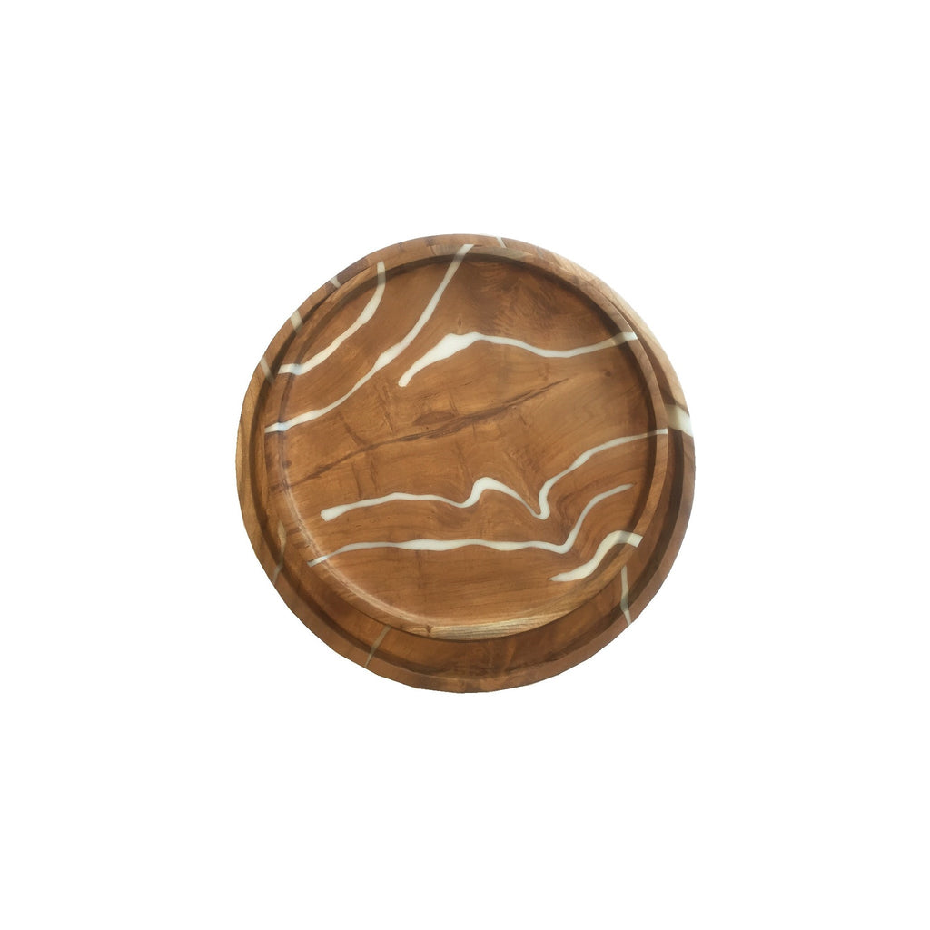 Teak Cream Tray Ø30cm & Ø35cm | Set of 2