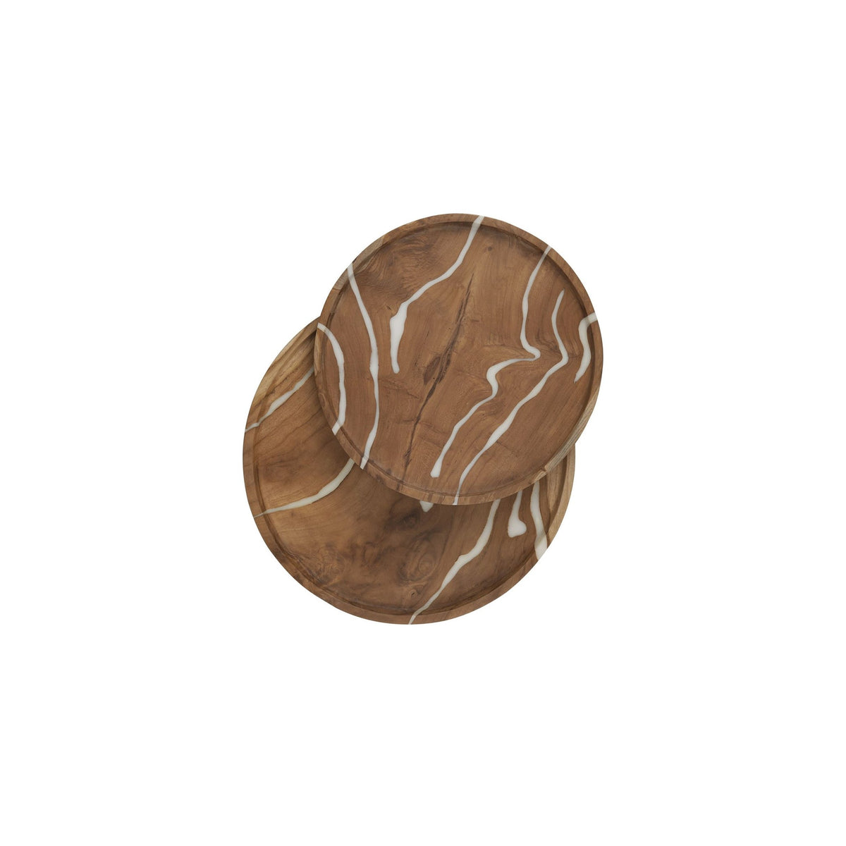 Teak Cream Tray Ø30cm & Ø35cm | Set of 2
