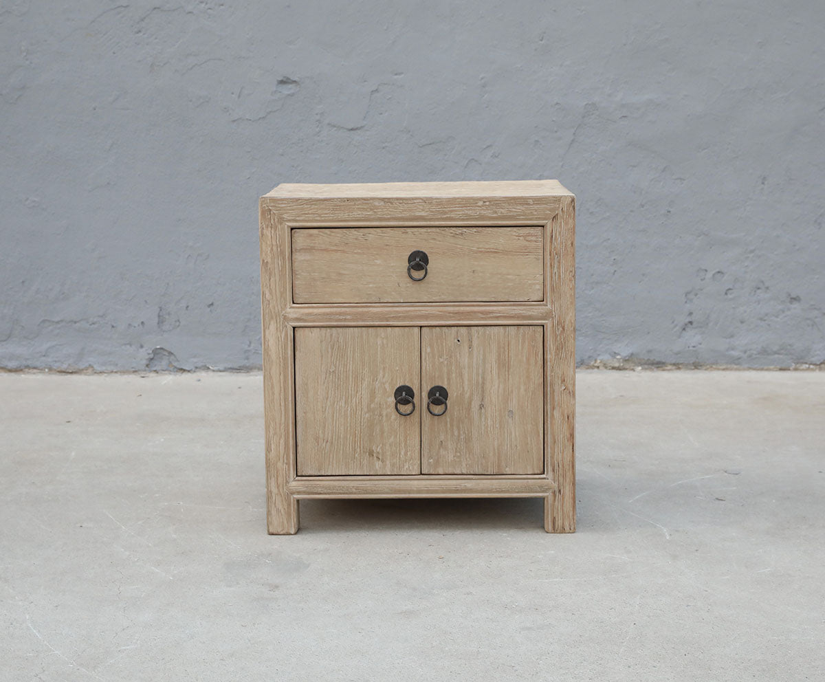 Bedside table 1 drawer 2 doors low – image 2