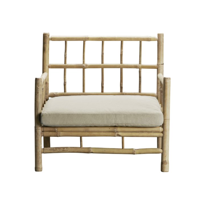 BAMBOO LOUNGE CHAIR | SAND CUSHION