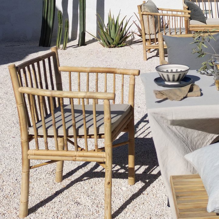 BAMBOO CHAIR | WITH ARMREST AND CUSHION