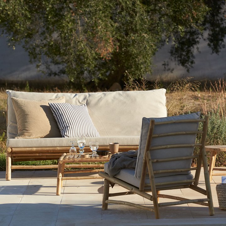 BAMBOO LOUNGE SOFA | SAND CUSHION