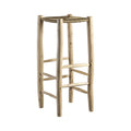 BAR STOOL | EUCALYPTUS WOOD AND PALM LEAVES | H 80 CM